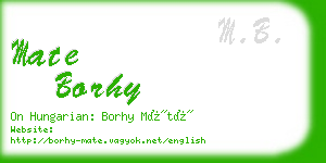 mate borhy business card